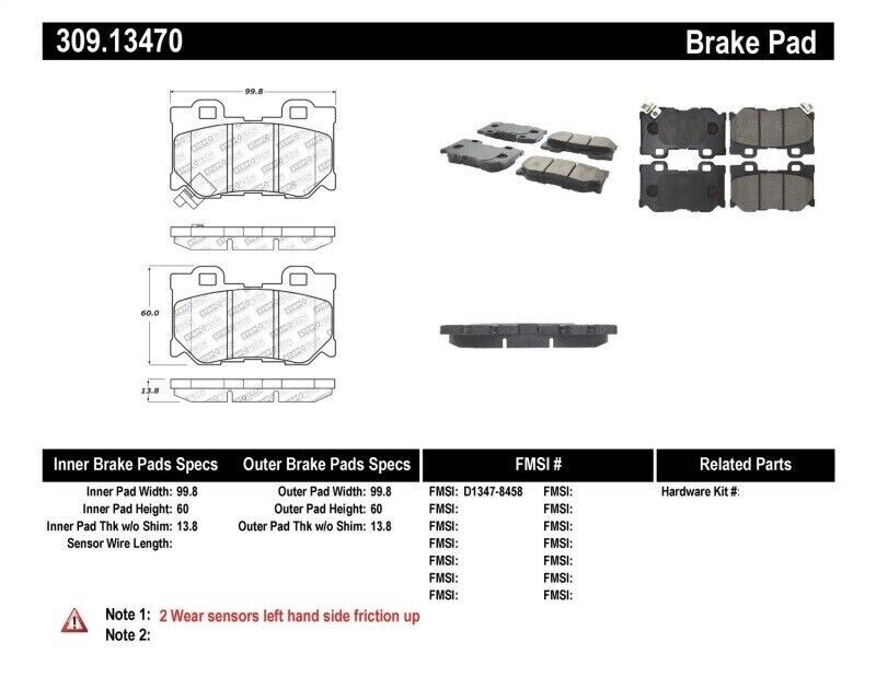 StopTech 309.13470 Rear Disc Brake Pad-Sport Brake Pads