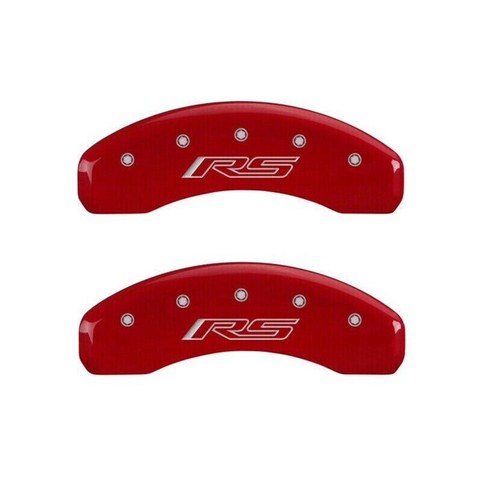 MGP Caliper Covers 14033SRS5RD Set of 4: Red Finish Silver RS (Camaro Gen 5/6)