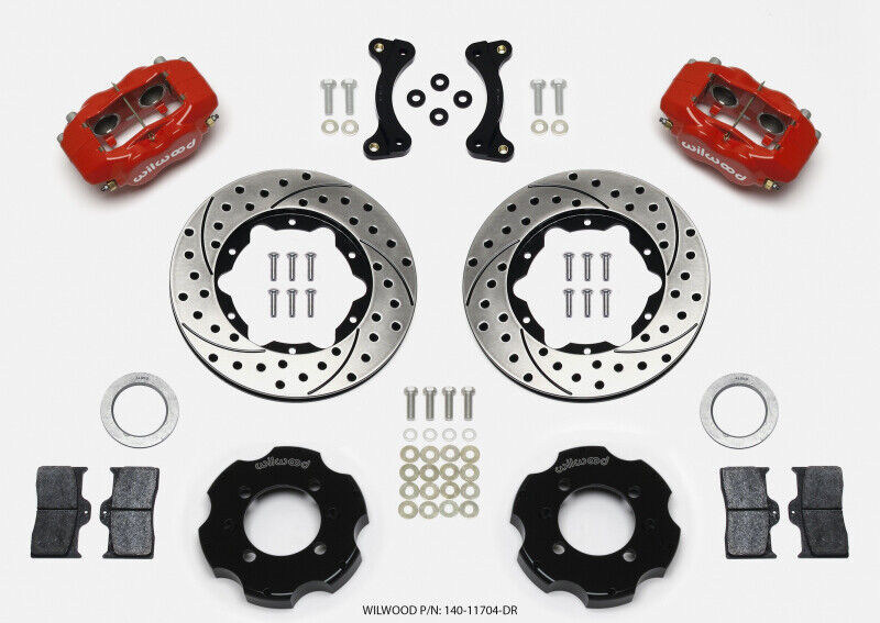 Wilwood 140-11704-DR Disc Brake Front Big Brake Drilled/Slotted Rotors 4piston