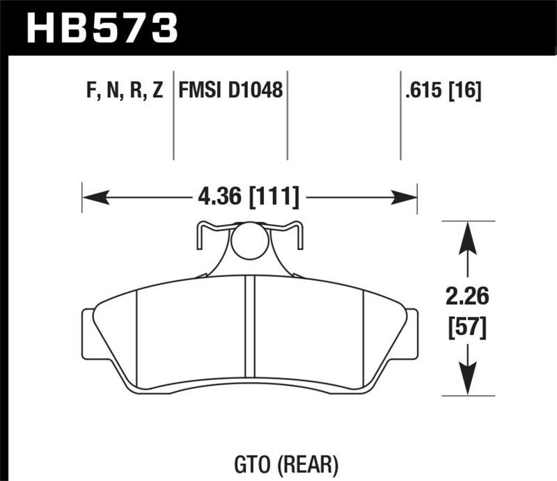 Hawk Performance HB573B.615 HPS 5.0 Disc Brake Pad Fits 04-06 GTO