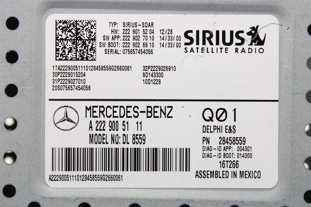 2017 Mercedes C43 AMG Sirius Radio Receiver Control Module 2229005111 17-20