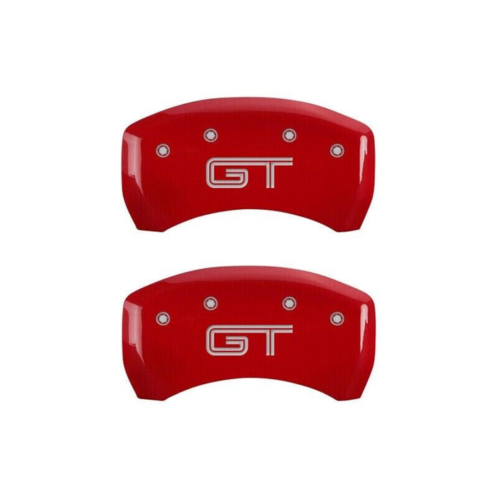 MGP Front/Rear Caliper Covers-Red, Ford Mustang; 10197SMG2RD