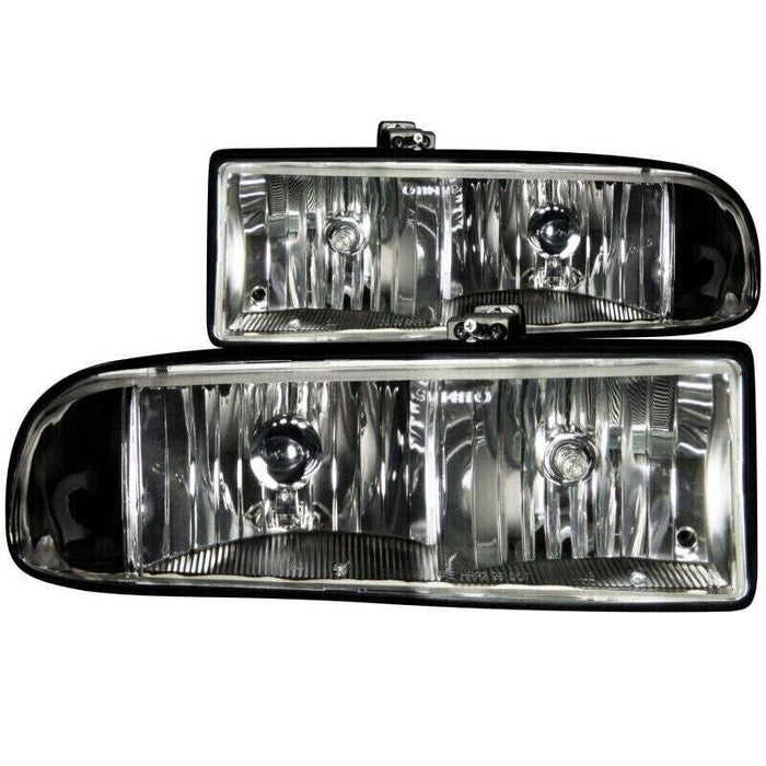 Anzo USA Crystal Head Lights Lamp Black Fits 1998-2005 Chevrolet S-10