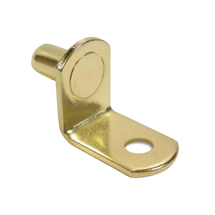 (100 Pack) 1/4" L-Shaped Shelf Support, Brass With Hole ROKSPL14B