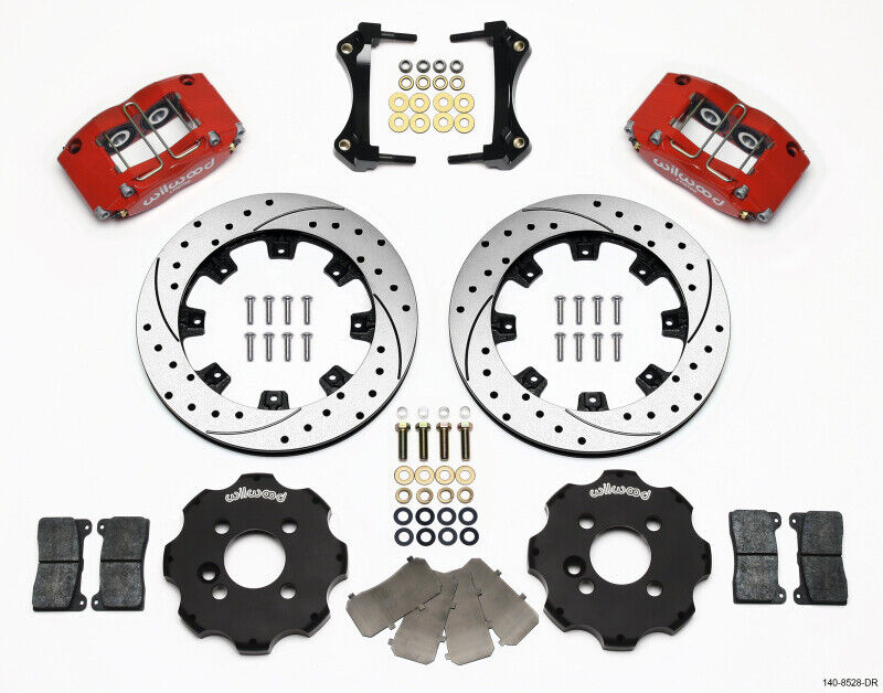 Wilwood 140-8528-DR Dynapro Radial Front Big Brake Kit Hat - Red Caliper