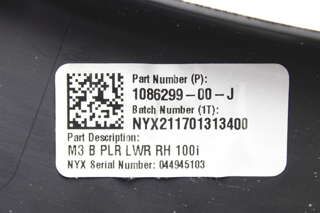 2021 Tesla Model 3 Passenger Right Lower B Pillar 1086299-00-J OEM 17-21