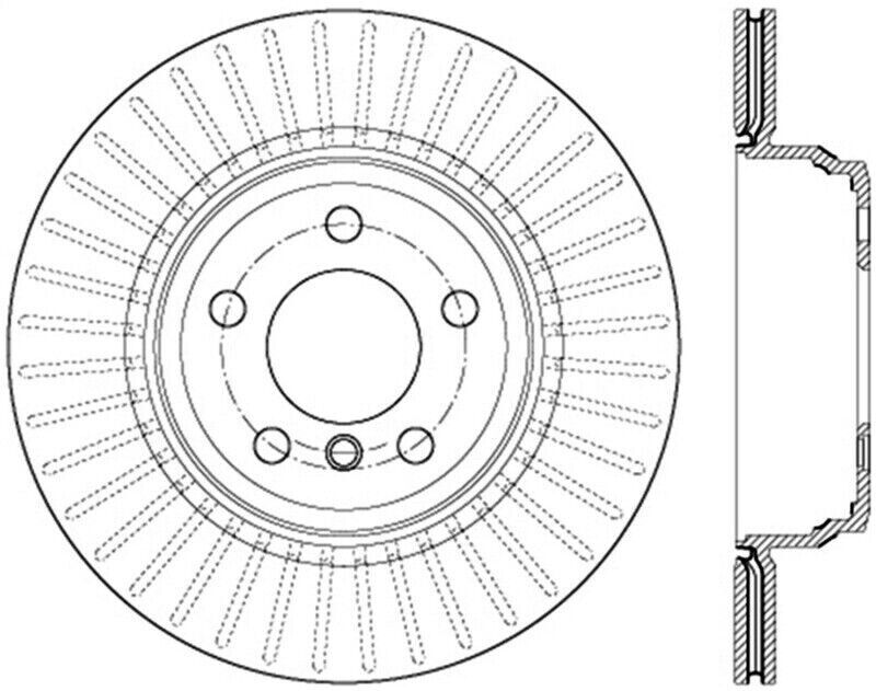 StopTech 127.34141R Sport Cross-Drilled And Slotted Disc Brake Rotor