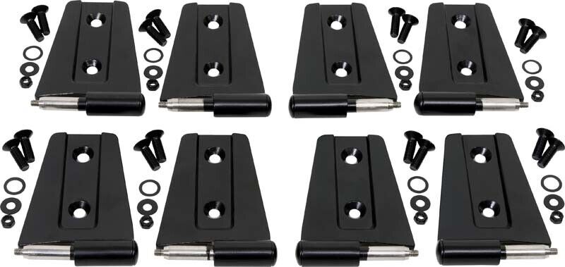 Kentrol Fits 07-18 Jeep Wrangler JK Door Hinge Set 8 Pieces 4 Door - Powdercoat