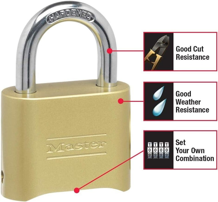 Master Lock 175  2 in. Wide Set Your Own Combination Solid Body Padlock