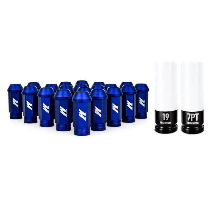 Mishimoto M12x1.5 Thread Size 20pc Set Blue Aluminum Locking Lug Nuts