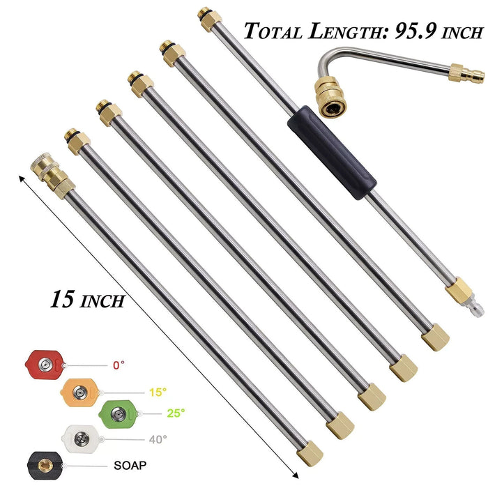 Twinkle Star Pressure Washer Extension Wand Set, 8 ft Replacement Lance with ...