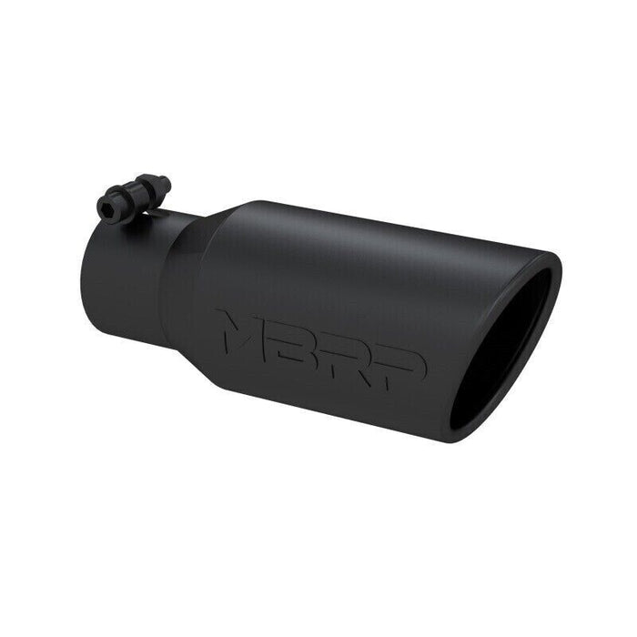 MBRP T5157BLK Exhaust Tip 4" OD Angled Rolled End 2.75" Inlet 10" Length
