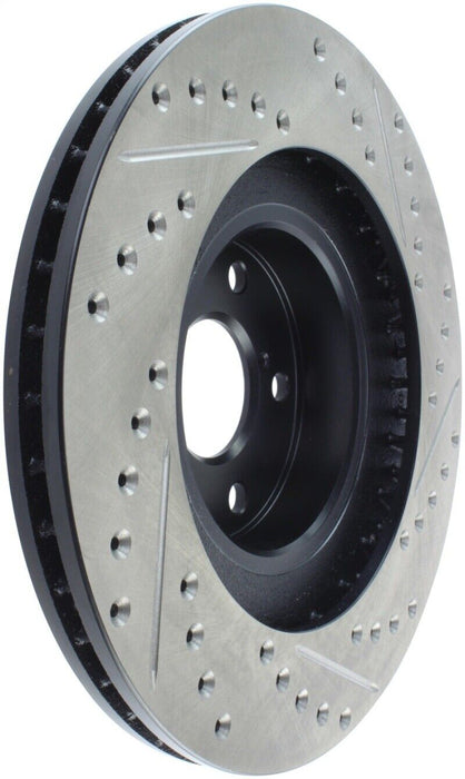 StopTech 127.47018R Sport Cross-Drilled And Slotted Disc Brake Rotor