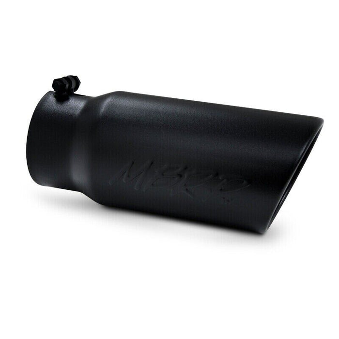 MBRP T5051BLK Angled Rolled End 12" Length Universal Exhaust Tail Pipe Tip