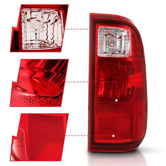 Anzo 311305 Chrome/Red Factory Style Tail Lights for 08-16 Ford F-250 Super Duty