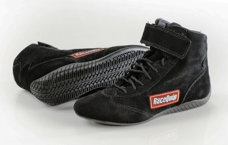 RaceQuip 30300110 Size 11 Mid-Top SFI Rated Racing Driving Shoes Black Suede