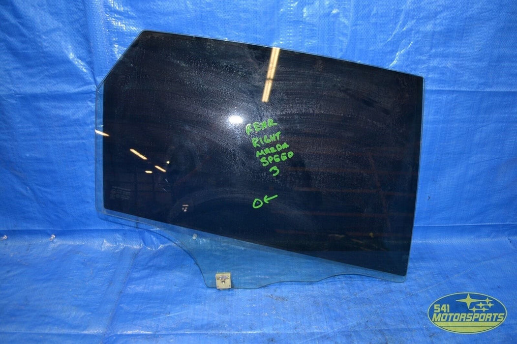 07-09 Mazdaspeed3 Window Door Glass Rear Right Passenger RH Speed 3 2007-2009