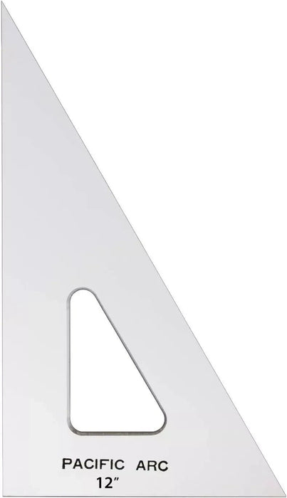 Pacific Arc Drafting Triangle, 12-inch, 30/60/90 Degrees, Clear Acrylic