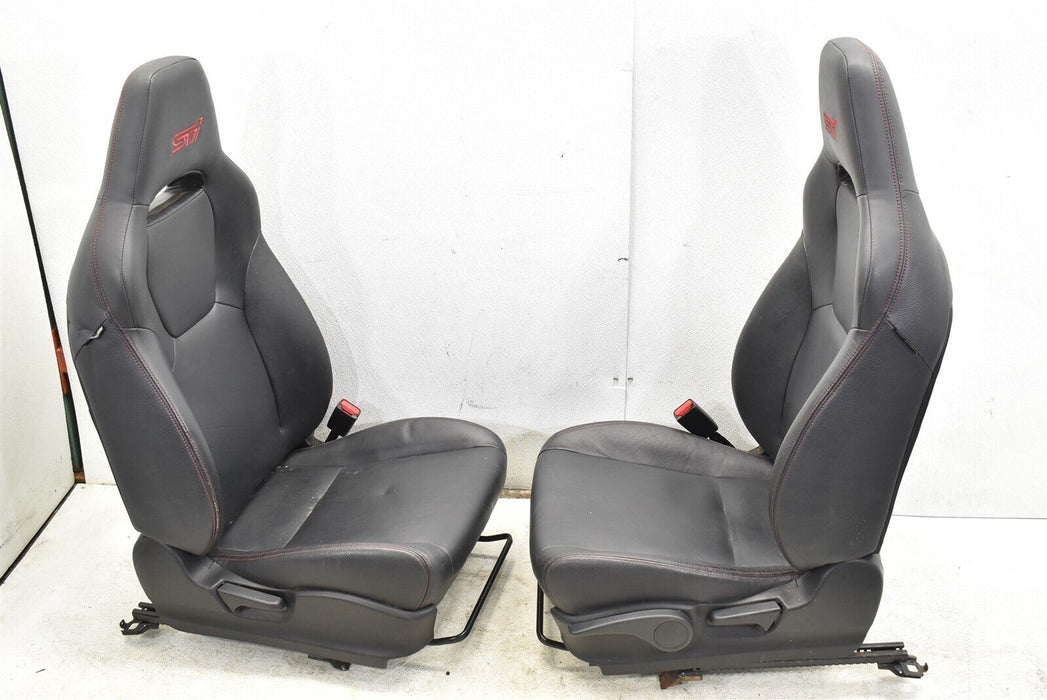 2008-2014 Subaru WRX STI Sedan Leather Full Seat Set Assembly OEM 08-14