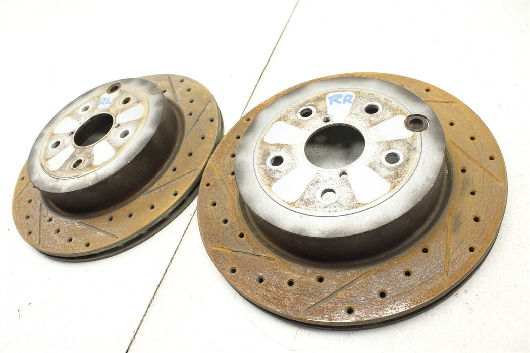 Rear Slotted And Drilled Rotor Disc Set Pair for 2008-2014 Subaru WRX STI 08-14