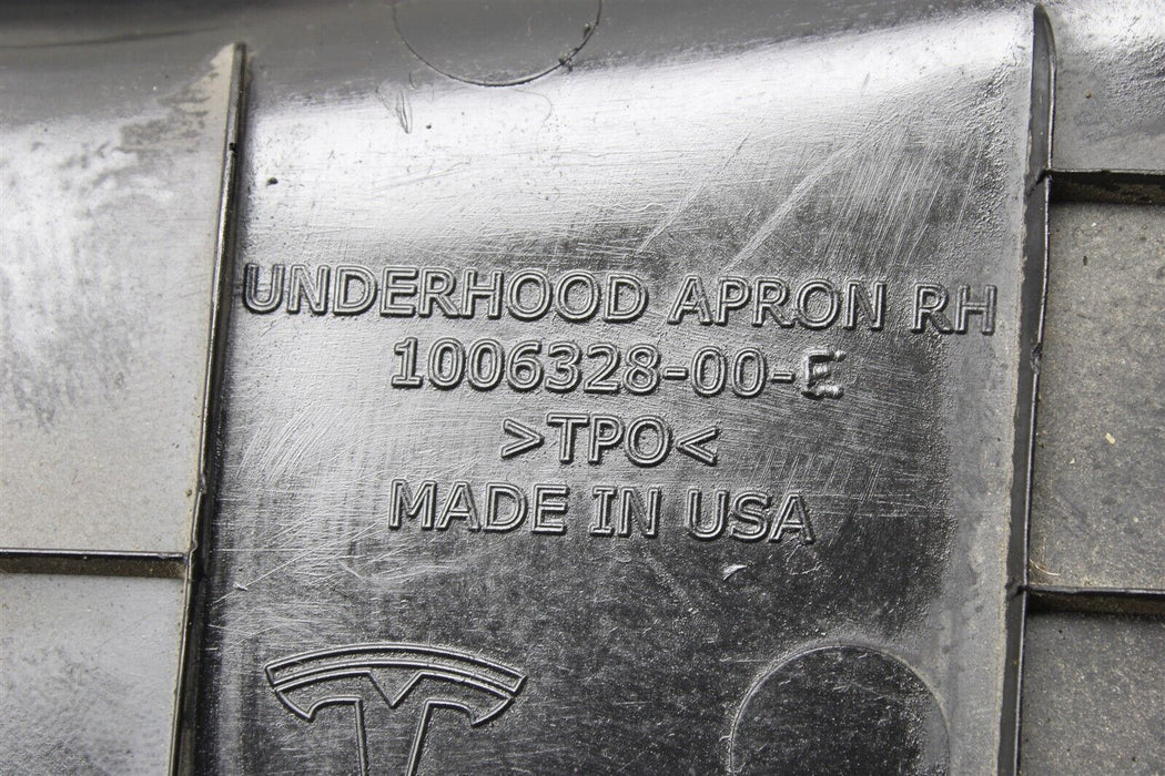 2013 Tesla Model S Passenger Right Underhood Apron 1006328-00-E OEM 12-15