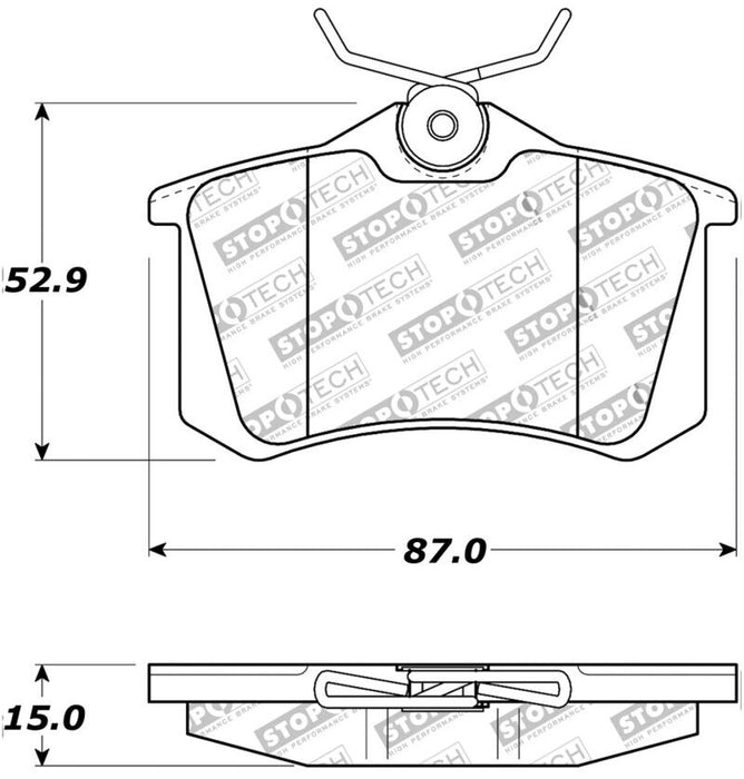 StopTech 309.03400 Sport Disc Brake Pad Set with Shims For 2011-2017 Audi A1