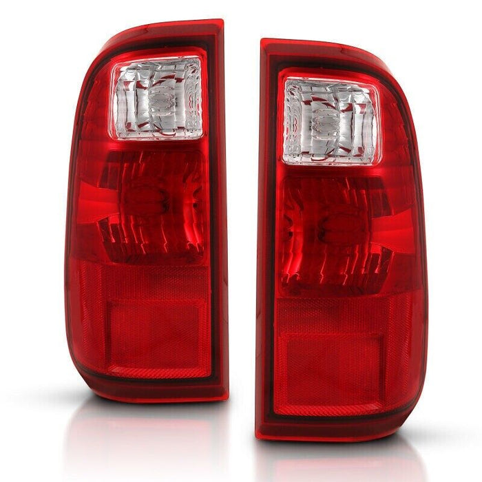 Anzo 311305 Chrome/Red Factory Style Tail Lights for 08-16 Ford F-250 Super Duty