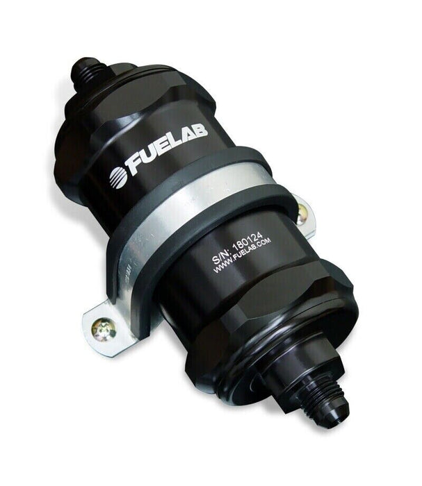 Fuelab Fuel Filter 81802-1; 10 Microns Black Billet Aluminum