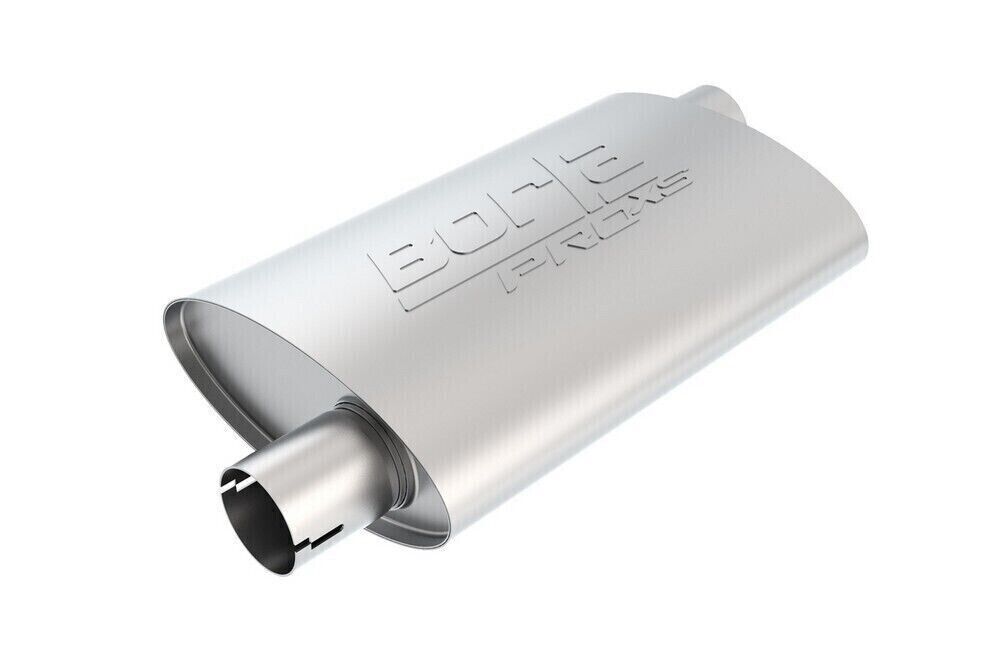 Borla Universal Pro-XS Muffler Oval 3in Inlet/Outlet Offset/Offset Notched