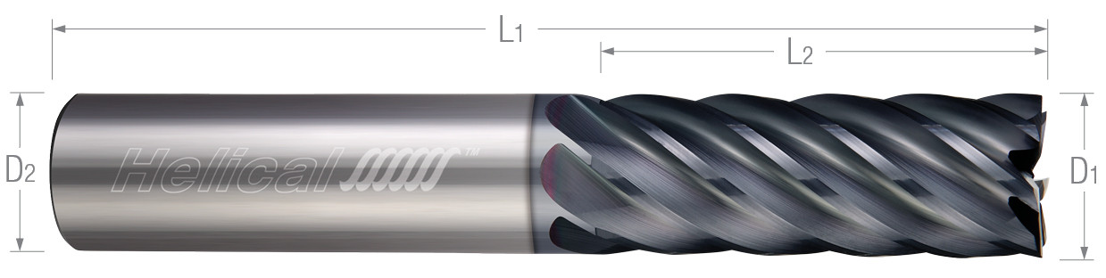 Helical 82652 7 Flute, Square - Variable Pitch (Aplus) Square End Mill