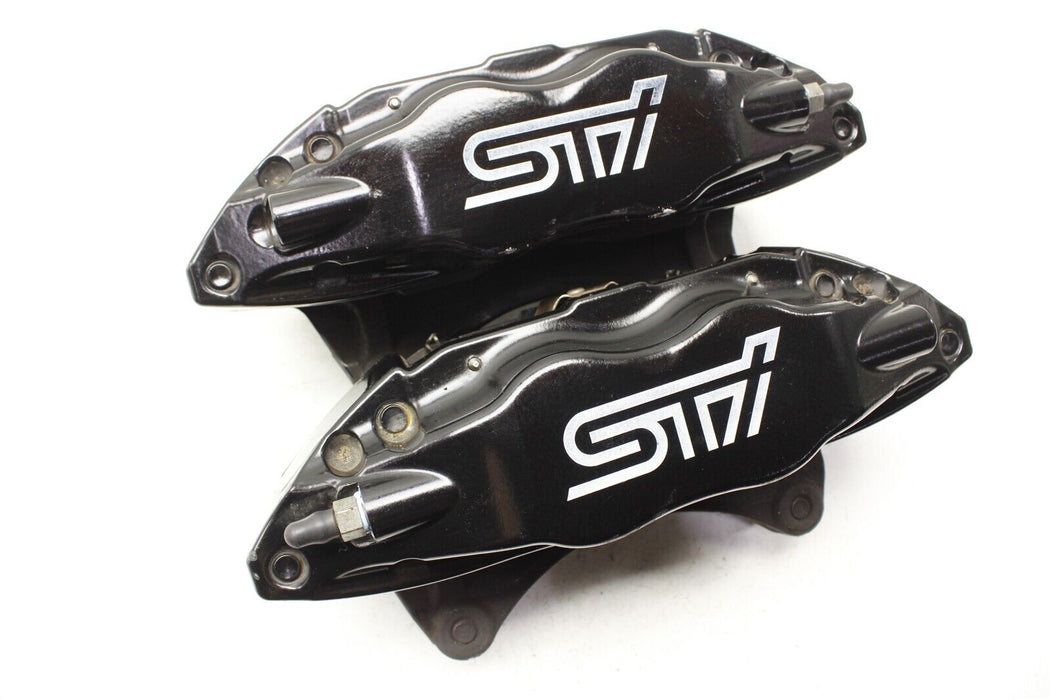 2016 Subaru WRX STI Black Front Brembo Brake Caliper Set Factory OEM 08-17