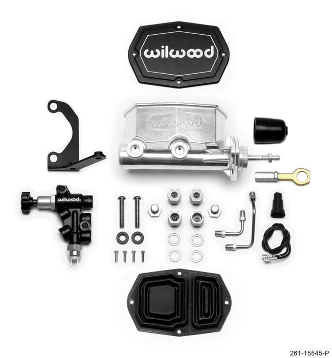 Wilwood 261-15545-P Compact Tandem M/C w/Bracket/Valve, Fits Mustang