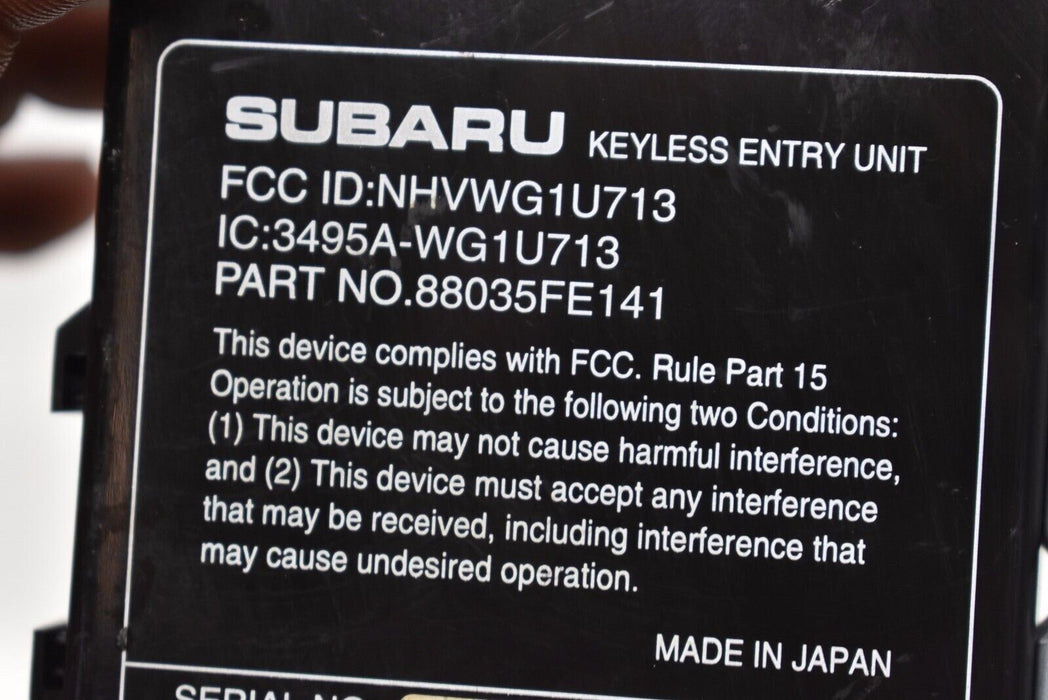 04 05 Subaru Impreza WRX STI Keyless Entry Unit Module 88035FE141 2004 2005