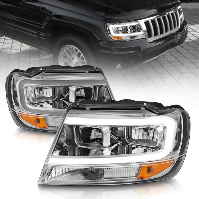 Anzo USA 111538 Crystal Headlight Set Fits 99-04 Grand Cherokee WJ