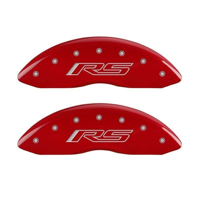 MGP Caliper Covers 14033SRS5RD Set of 4: Red Finish Silver RS (Camaro Gen 5/6)