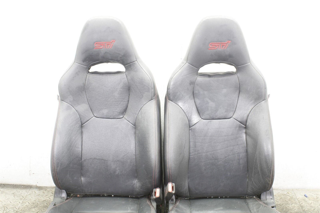 2008-2014 Subaru WRX STI Sedan Limited Leather Seat Set Front Rear 08-14