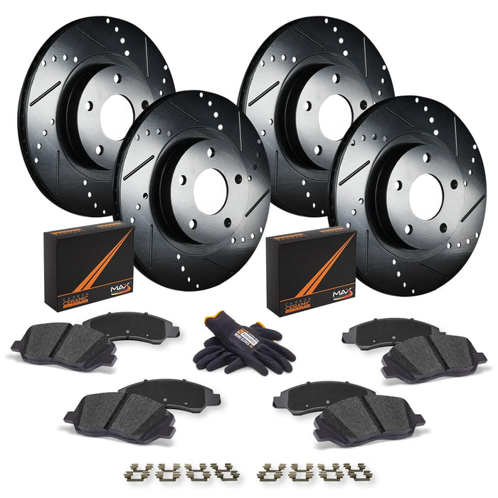 Front and Rear Brake Pad and Rotor Kit For 1993-2001 Nissan Altima 1998 JR942RS