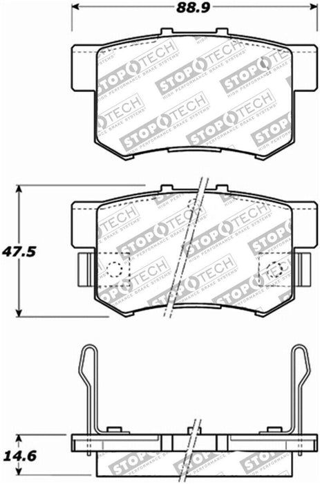 StopTech Disc Brake Pad Set Front-Rear Centric for Acura Honda Suzuki 309.05370