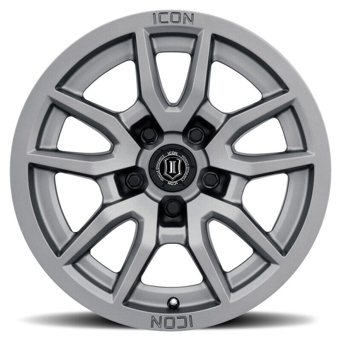 ICON Fits Vector 5 17x8.5 5x5 -6mm Offset 4.5in BS 71.5mm Bore Titanium Wheel