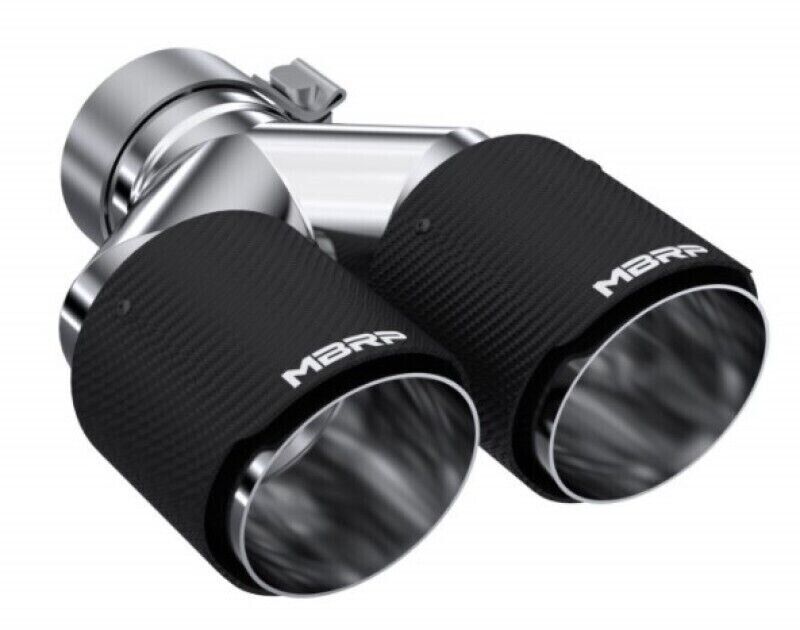 MBRP T5183CF Exhaust Tip - 3" ID, Dual 4" OD Out, Driver Side - Carbon Fiber