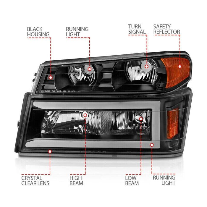 Anzo USA 111558 Crystal Headlight Set