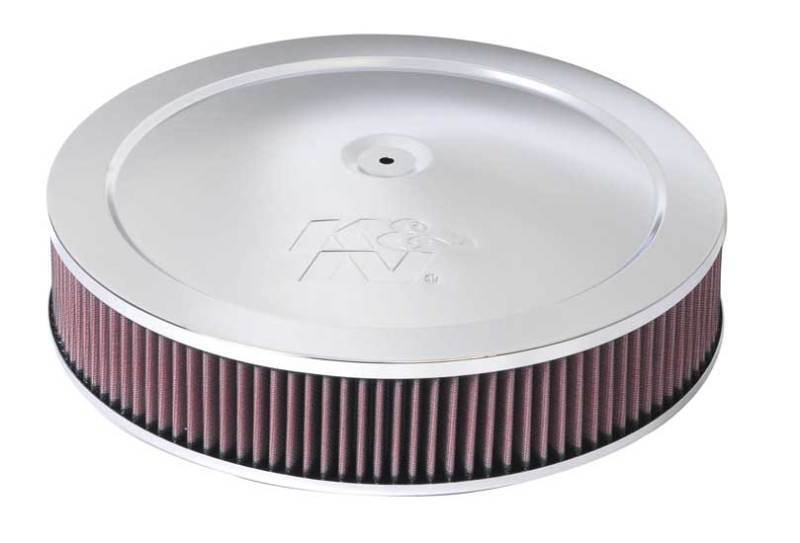 K&N 60-1280 Universal 14" Dia. Custom Racing Cotton/Chrome Air Filter Assembly