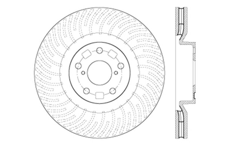 StopTech 128.44185R Sport Cross Drilled Front Right Disc Brake Rotor