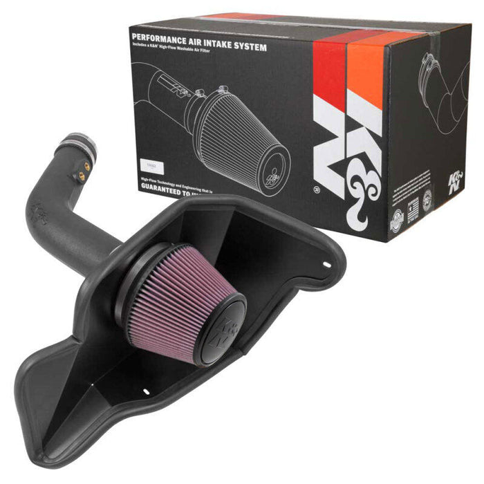 K&N 57-2594 Black Cotton Gauze Performance Air Intake System for 15-17 Mustang