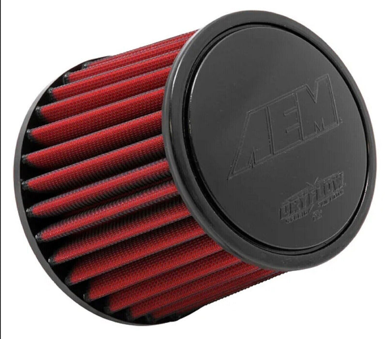 AEM 21-200DK Dryflow Red Synthetic Round Air Filter 2.25" Flange Inlet Diameter