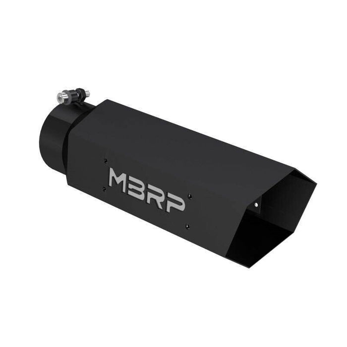 MBRP T5164BLK Black Coated 5" Hexagonal Exhaust Tip w/ 4" Inlet & SS Logo Plate