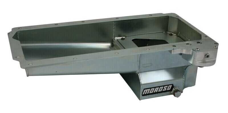 Moroso 20143 Oil Pan Steel Clear Zinc 7 qt. For Chevy Small Block