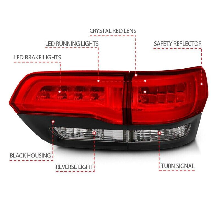 Anzo USA 311268 Tail Light Assembly Fits 14-17 Grand Cherokee (WK2)