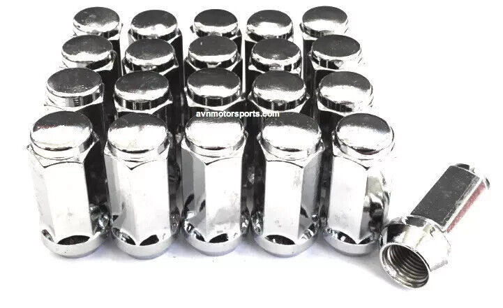 14x1.5 Lug Nut - fits Most GMC and Chevy - Set of 24 Chrome Lugnuts - 1.75" Long