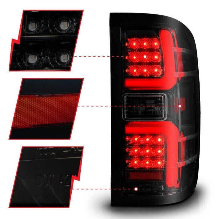 ANZO 311451 HD HD LED Taillight W/Sequential for 14-19 Chevrolet Silverado 2500